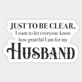 Grateful Husband Sticker